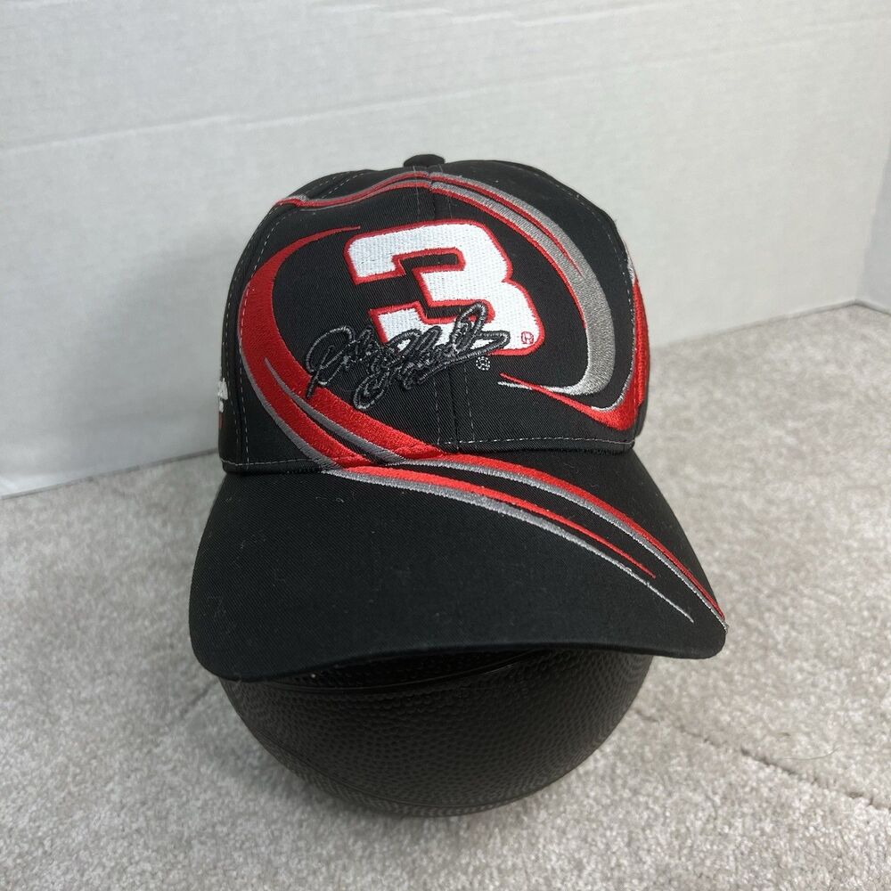 Dale Earnhardt Hat Cap Mens StrapBack Black Intimidator Logo Racing Nascar Chase